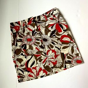 Ann Taylor Loft Petites, mini skirt. Orange& Brown flowers. Condition excellent